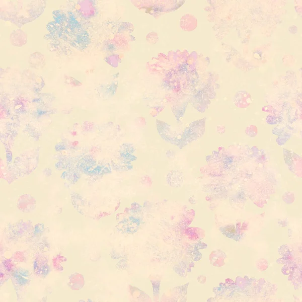 Nahtloses Muster Mit Floralem Ornament Hintergrund Mit Aquarellblumen Raster Illustration — Stockfoto