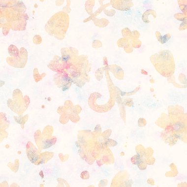 Kusursuz desen. Beyaz arka planda çiçekli bej bir süs. Kumaş ve kağıt baskısı için arka plan. Koleksiyon defteri, kartpostal, ambalaj, ambalaj..