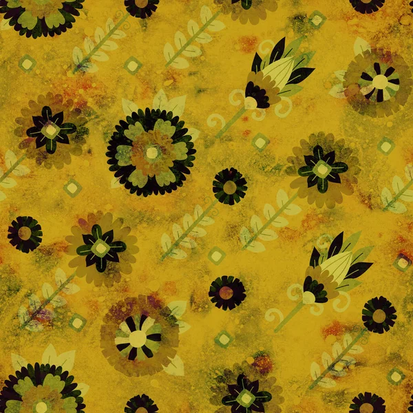 Kusursuz Desen Çiçek Süslemeli Bir Arka Plan Moda Tasarımı Ambalajlama — Stok fotoğraf
