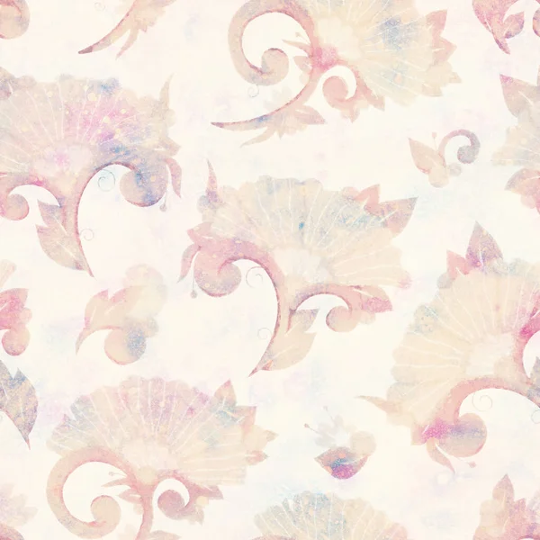 Seamless Pattern Raster Illustration Watercolor Background Floral Ornament Image Design — Stock Photo, Image