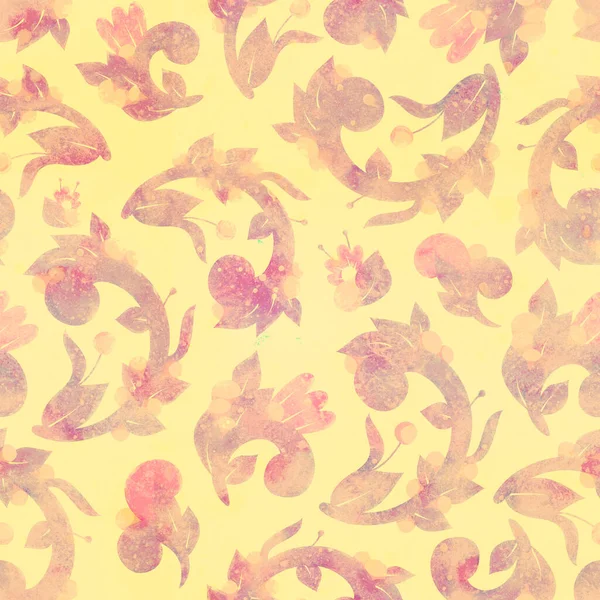 Seamless Pattern Raster Illustration Watercolor Background Floral Ornament Image Design — Foto de Stock