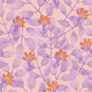 Kusursuz desen. Raster illüstrasyonu. Tasarım için çiçek süsü, kağıt ya da kumaş üzerine baskı. Kartpostal, ambalaj, paketleme ya da hatıra defteri tasarımı. Moda..