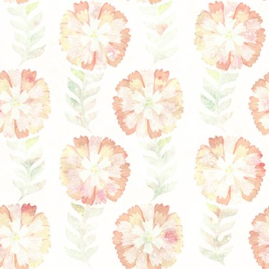 Kusursuz desen. Raster illüstrasyonu. Tasarım için çiçek süsü olan bir arka plan. Suluboya deseni. Kağıt ya da kumaş üzerine baskı. Kartpostal, ambalaj, paketleme ya da hatıra defteri tasarımı. Moda..