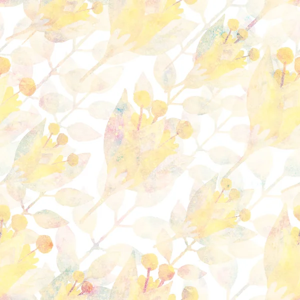 Seamless Pattern Raster Illustration Background Floral Ornament Design Watercolor Pattern — ストック写真