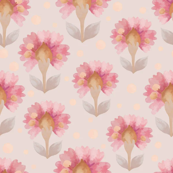 Seamless Pattern Background Floral Ornament Raster Illustration Design Printing Fabric — Stock fotografie