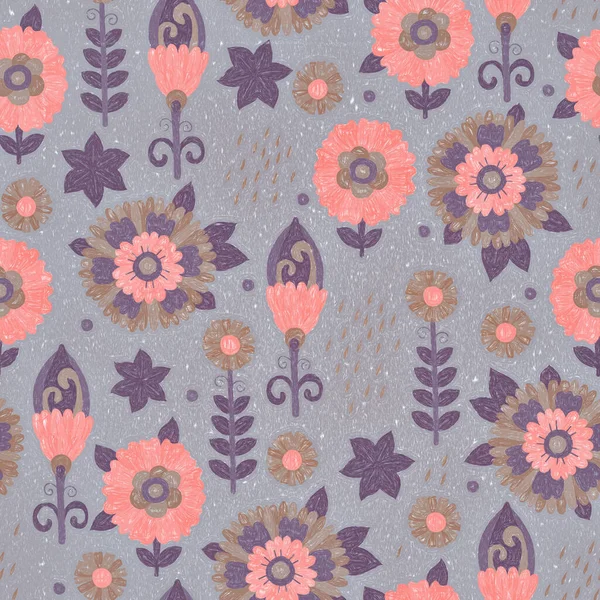 Background Floral Ornament Raster Illustration Design Printing Fabric Paper Fashion — Stockfoto