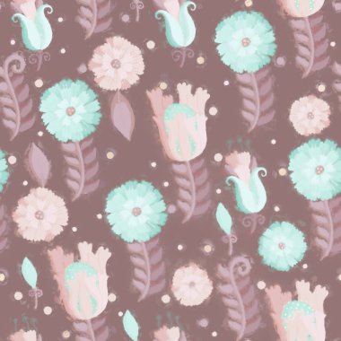 Kusursuz desen. Suluboya arka plan. Tasarım için Raster illüstrasyon, kumaş ve kağıt üzerine baskı. Koleksiyon defteri, ambalaj, ambalaj ya da kartpostal.