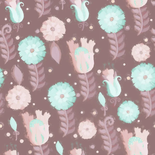 Kusursuz desen. Suluboya arka plan. Tasarım için Raster illüstrasyon, kumaş ve kağıt üzerine baskı. Koleksiyon defteri, ambalaj, ambalaj ya da kartpostal.