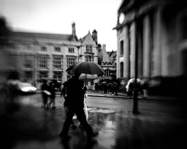 Oxford şehrinin eski tarz görüntüsü, İngiltere 'nin orta güney kesiminde bir şehir.