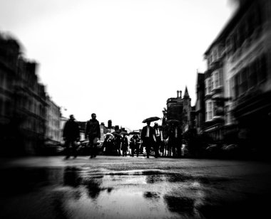 Oxford şehrinin eski tarz görüntüsü, İngiltere 'nin orta güney kesiminde bir şehir.