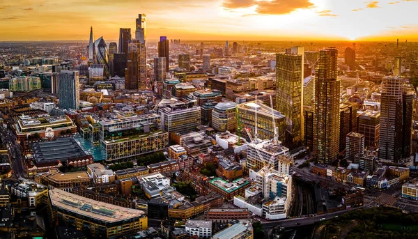 Вид Воздуха Лондонский Сити Исторический Финансовый Район Находится Фондовая Биржа — стоковое фото