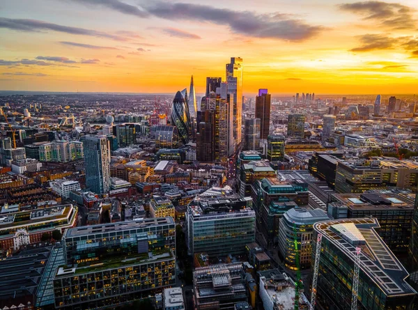 Вид Повітря Лондонське Сіті Історичний Фінансовий Район Розміщені Фондова Біржа — стокове фото