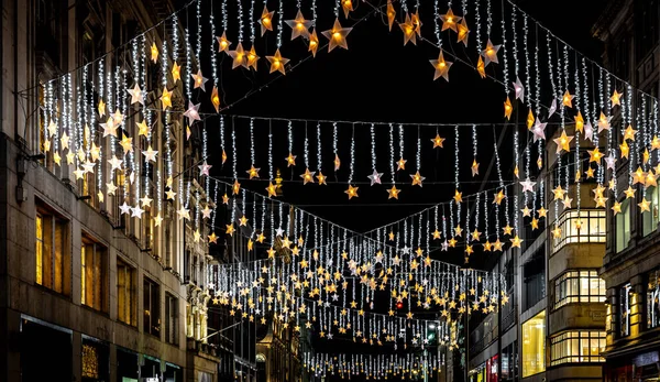 Vista Dramática Rua Oxford Londres Época Natal Reino Unido — Fotografia de Stock