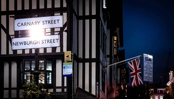 Carnaby Street Newburgh Street Señalan Soho Londres Reino Unido —  Fotos de Stock