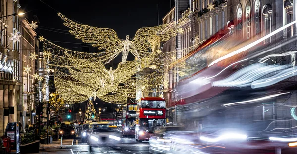 Рождественский Вид Цирка Пикадилли Окрестностей Лондоне Великобритания — стоковое фото