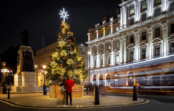 Waterloo Place Época Natal Londres Inglaterra Reino Unido — Fotografia de Stock