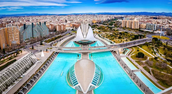 Вид Повітря Місто Валенсія Іспанія Культурно Архітектурний Комплекс Валенсії — стокове фото