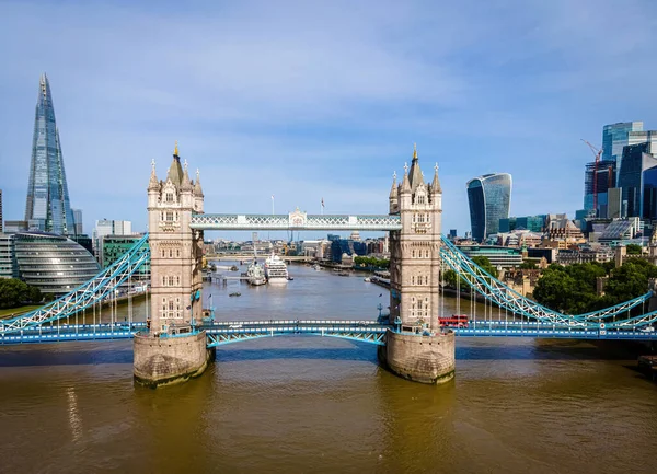 Vista Aérea Tower Bridge Famoso Puente Colgante Londres Inglaterra —  Fotos de Stock