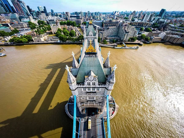 Aerial View Tower Bridge Famous Suspension Bridge London England — Stockfoto