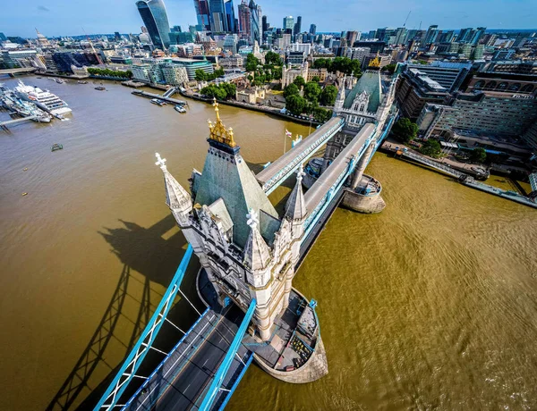 Aerial View Tower Bridge Famous Suspension Bridge London England — Stockfoto