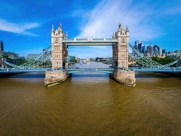 Letecký Pohled Tower Bridge Slavný Visutý Most Londýně Anglie — Stock fotografie