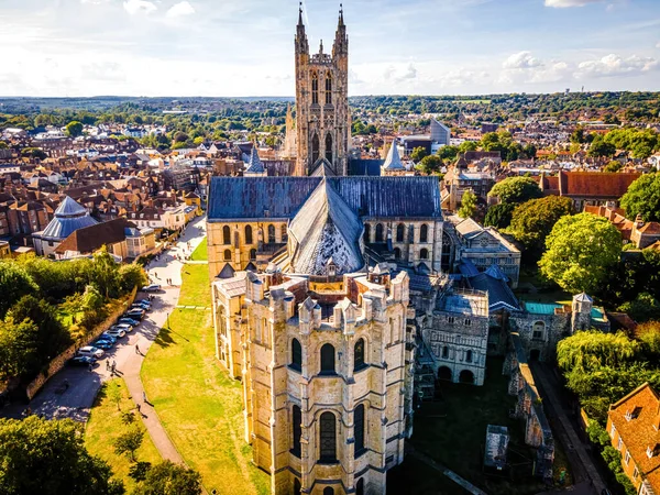 Luftaufnahme Von Canterbuty Kathedralenstadt Südosten Englands War Mittelalter Ein Wallfahrtsort — Stockfoto