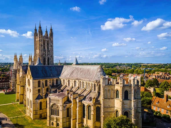 Luftaufnahme Von Canterbuty Kathedralenstadt Südosten Englands War Mittelalter Ein Wallfahrtsort — Stockfoto