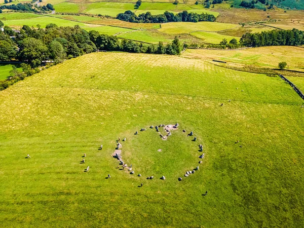 Vista Aérea Castlerigg Stone Circle Lake District Uma Região Parque — Fotografia de Stock