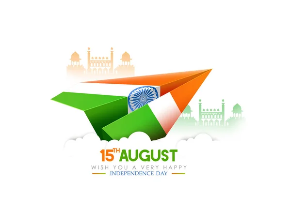 Εικονογράφηση Διάνυσμα Της Happy Ημέρα Ανεξαρτησίας Στην Ινδία Γιορτή Στις — Διανυσματικό Αρχείο