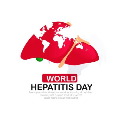Kart vektör tasarımı için dünya hepatit günü arka plan şablonu kullanımı, minimalist ve modern konseptle
