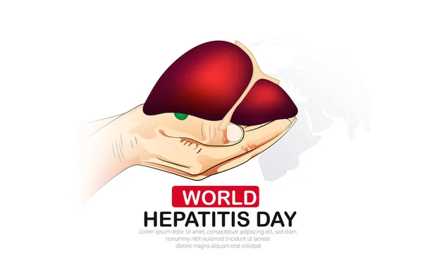 Kart vektör tasarımı için dünya hepatit günü arka plan şablonu kullanımı, minimalist ve modern konseptle