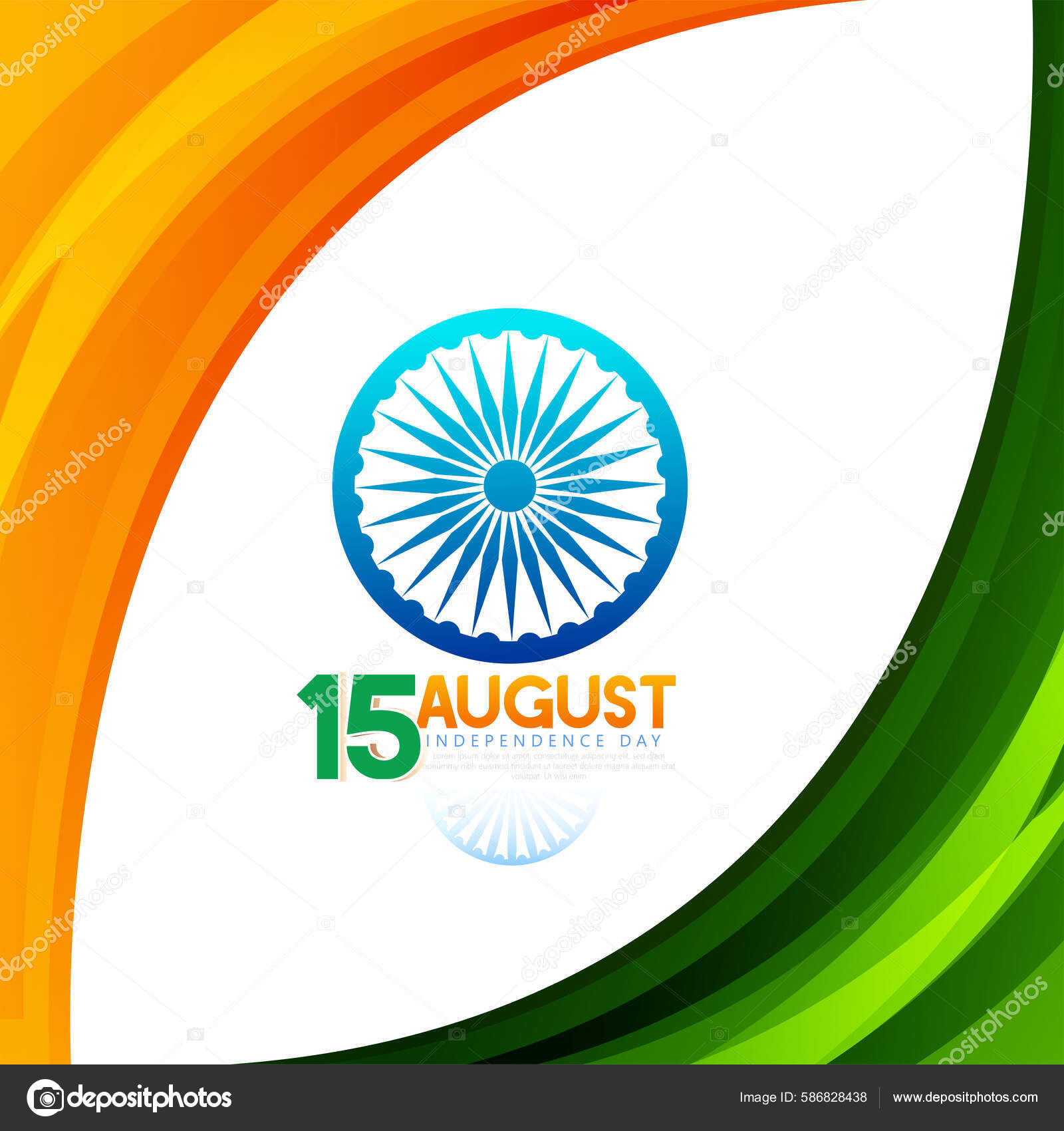 15Th August Happy Independence Day India Wavy Indian Flag Tricolour Stock  Vector Image by ©ani2012singh@ #586828438