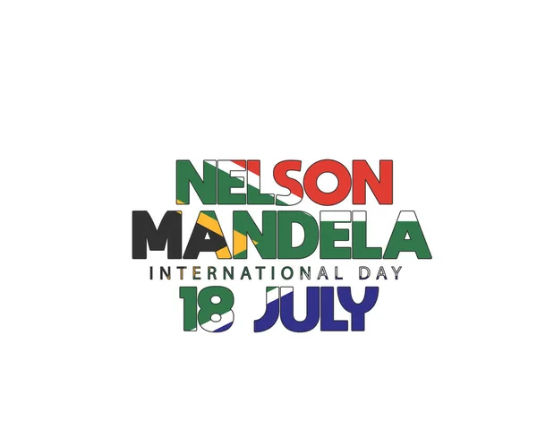 International Nelson Mandela Day Concept Art Showing Strength Unity Power — Stockvector