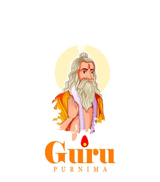 Creatieve Illustratie Van Guru Voor Guru Purnima Met Hindi Tekst — Stockvector