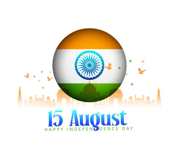 15 Ağustos Mutlu Hindistan Bağımsızlık Günü, dalgalı Hint bayrağı, Üç Renkli Ünlü Anıt, Hindistan 'ın Bağımsızlık Günü, arka plan