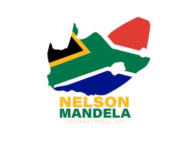 International Nelson Mandela day concept art showing strength, unity and power with flag color
