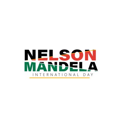 International Nelson Mandela day concept art showing strength, unity and power with flag color