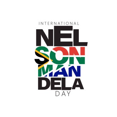 International Nelson Mandela day concept art showing strength, unity and power with flag color
