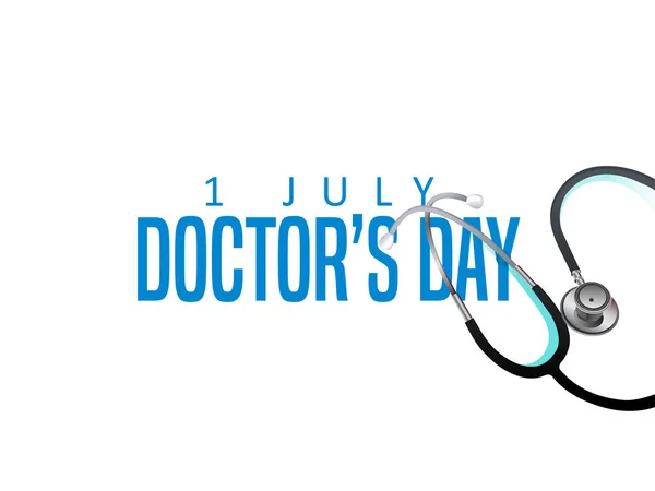 Uluslararası doktor geçmişi için vektör illüstrasyonu. Doktor, steteskop ve mavi kravatlı tıbbi sağlık pankartı tasarımı. 