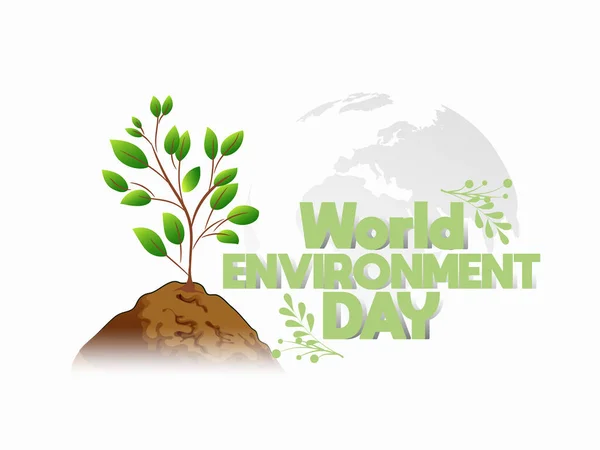 World Environment Day Earth Trees Text Design Environment Day Human — Stock Vector
