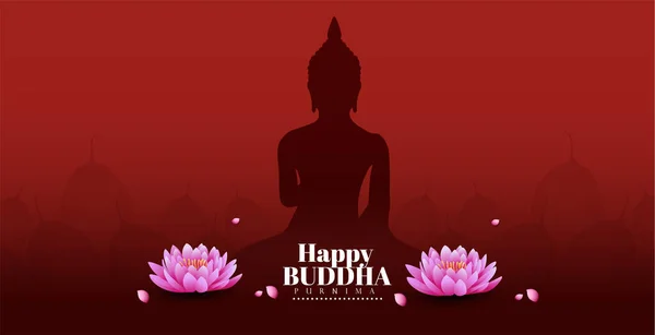 Boeddha Verjaardag Een Boeddhistisch Festival Happy Buddha Purnima Vesak Heer — Stockvector