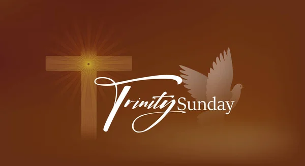 Kutsal Ruh 'la Trinity Sunday' in arka planının çizimi ve Hıristiyan kutlaması.