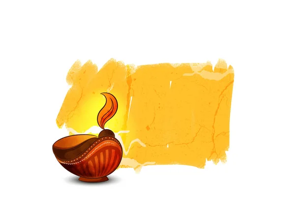 Illustratie Van Het Branden Van Diya Happy Diwali Ontwerp Met — Stockvector