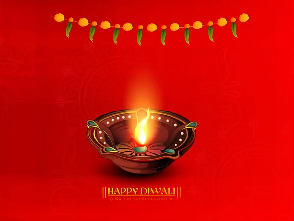 Diya 'yı Mutlu Diwali' de yakma görüntüsü, Hindistan 'ın ışık festivali