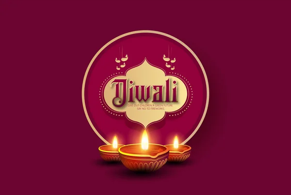 Diya 'yı Mutlu Diwali' de yakma görüntüsü, Hindistan 'ın ışık festivali