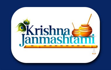 Janmashtami festivali için bir kap Dahihandi (krema) ile mutlu Janmashtami