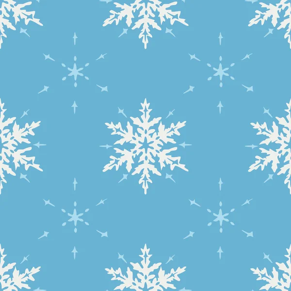 Vector Naadloos Patroon Met Sneeuwvlokken Decoratief Winterontwerp — Stockvector