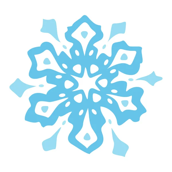 Ilustración Vectorial Copo Nieve Hermoso Copo Nieve Dibujado Mano — Vector de stock