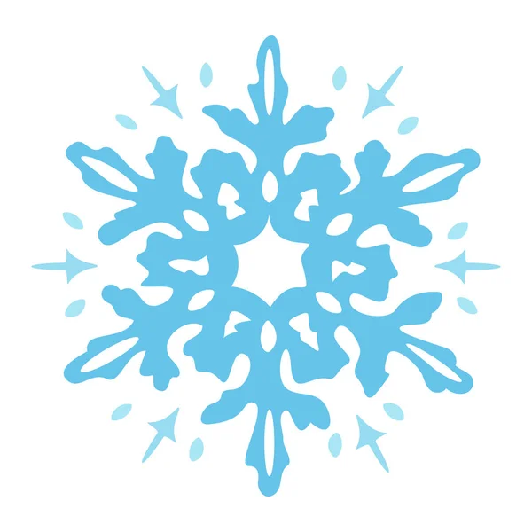 Vektorillustration Der Schneeflocke Dekorative Handgezeichnete Schneeflocke — Stockvektor