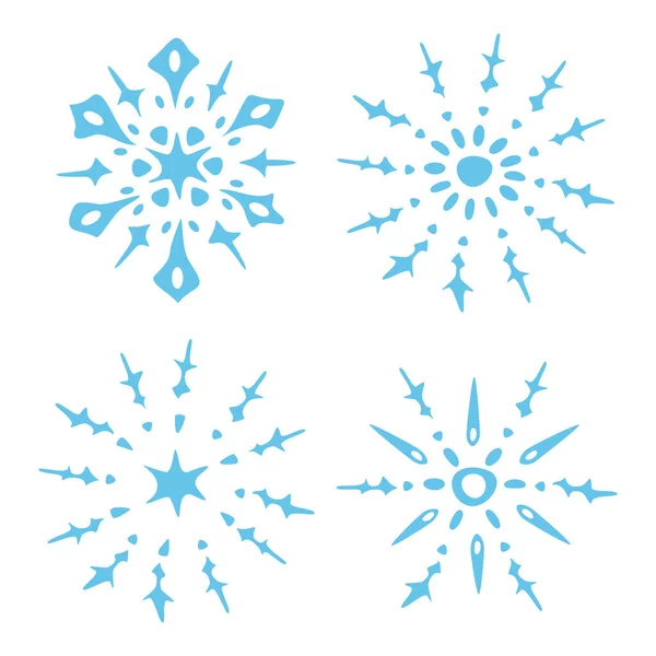 Ilustración Vectorial Con Colección Copos Nieve Decorativos Lujo Copos Nieve — Vector de stock